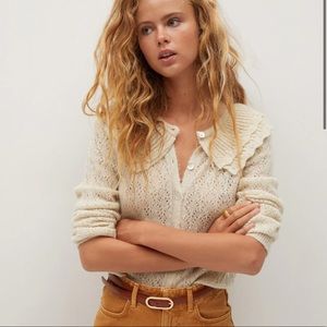 Ruffle Collar MANGO Cardigan